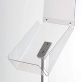 1 x RAW Customer Returns DISPLAY SALES Floor brochure stand Plus DIN A4 portrait format including holder for top sign Decorative brochure holder with brochure shelf made of crystal clear acrylic - RRP €126.91