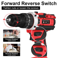 1 x RAW Customer Returns 18V Cordless Screwdriver, ASUNCELL Percussion Drill with 2 Batteries 5.5Ah, 25 1 Pairs, 2 Speeds, LED Light, 24 Accessories, Electric Screwdriver Drills for Home Project, DIY - RRP €69.99