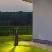 1 x RAW Customer Returns WRMING 15W LED outdoor pedestal light with motion detector, outdoor anthracite path lights, modern design bollard light, IP65 waterproof pedestal lamp, garden lamp, 3000K warm white, H60cm, 1200lm, 40cm - RRP €45.14