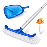 1 x RAW Customer Returns Masthome pool cleaning set, pool net with long telescope made of aluminum, 3-part pool net with pool brush cleaning and swimming pool thermometer for pool cleaning leaves and dirt - RRP €34.44