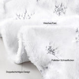 1 x RAW Customer Returns Christmas Tree Blanket White Snowflake Christmas Tree Skirts White Plush Faux Fur Christmas Tree Blanket Christmas Tree Stand Decorations Carpet 90CM - RRP €20.06