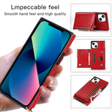 1 x Brand New LOKASS Case for iPhone 14 5G with Neck Strap, Cell Phone Case iPhone 14 Leather Folding Case Shockproof Protective Case Card Slot Wallet Stand Function Girls iPhone 14 Case with Chain Shoulder Strap - Red - RRP €23.18