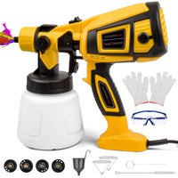 1 x RAW Customer Returns Paint Spray System, Shulltji 850W Electric Paint Spray Gun with 4 Nozzles 3 Spray Patterns, 1400 ML Paint Spray System Wall Paint, Paint Sprayer Adjustable Paint Flow, Paint Gun for Walls, Ceilings, Fences - RRP €51.42