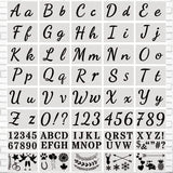 1 x RAW Customer Returns Letter Stencil 40 Pieces Alphabet Stencils Reusable Plastic Letter Number Stencils for Painting On Wood Uppercase Numbers Letters Lowercase Letters - RRP €9.99