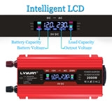 1 x RAW Customer Returns Yinleader inverter 2000W 12V 230V voltage converter LCD with 1 socket 2 USB ports - RRP €69.99