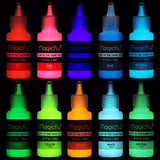 1 x RAW Customer Returns Magicfly fluorescent paint, glow-in-the-dark paint 10x20ml, glow in the dark for effect in the dark, black light for Halloween, painting, decoration, graffiti or crafts - RRP €17.98