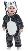 1 x Brand New Maeau Baby Girl Boy Pajamas Jumpsuit Hooded Romper Ear Soft Onesie Flannel Warm Animal Costume Newborn Pajamas Sets Winter Autumn Dark Gray Husky 13 18 Months - RRP €35.99