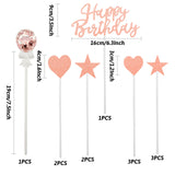 1 x RAW Customer Returns ZERODECO birthday decoration rose gold set, happy birthday letters balloons tablecloth cake topper foil curtains mylar foil star and heart shape balloons confetti balloons for birthday party decoration - RRP €16.99