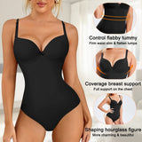 1 x RAW Customer Returns Bingrong Women s Shapewear Figure-Shaping Tummy Control Strong Shaping Body Shaper Waist Shaper Bodysuit M, Black  - RRP €28.49