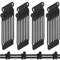 1 x RAW Customer Returns 40 Pieces Silicone Cable Ties Reusable Cable Ties Adjustable Cable Ties Multi-Purpose Charging Cable Organizer for Fastening Cables Cable Management Black  - RRP €13.61