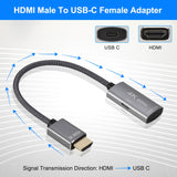 1 x RAW Customer Returns Elebase HDMI male to USB-C female cable adapter with micro USB charging cable, HDMI input to USB Type C 3.1 output converter, 4K 60Hz Thunderbolt 3 adapter for new MacBook Pro, Mac, Surface - RRP €27.99