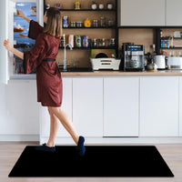 1 x RAW Customer Returns LaiEr Anti-slip Kitchen Floor Mats Set of 2 Anti-fatigue Standing Mats Anti-slip Comfort Kitchen Floor Mats PVC Standing Table, Kitchen, Office Waterproof Running Blanket 18 x30x8mm 18x47x8mm,Black  - RRP €32.66