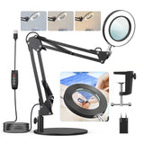 2 x RAW Customer Returns BEIGAON magnifying glass with light and stand, LED magnifying lamp with clamp, 3 color temperatures, dimmable brightness, 8.2 cm optical lens, magnifying lamp magnifying lamp for reading and precise work - RRP €86.4