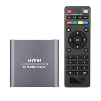 1 x RAW Customer Returns MYPIN HDMI Multimedia Player, 4K 30Hz Digital Media Player HDMI AV Output PPT MKV AVI RMVB RM for HDTV with Remote Control Supports USB Drives and SD Cards USB Mouse Gray  - RRP €58.99