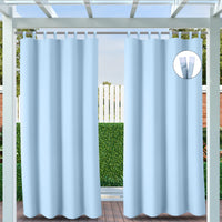 1 x RAW Customer Returns Clothink Outdoor Curtain Velcro Fastener 132x245cm Light Blue Anti-Fade Winter Protection Wind Protection Sun Protection Privacy Protection Weatherproof, Vertical Awning Terrace Balcony Pergola - RRP €32.22