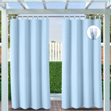 1 x RAW Customer Returns Clothink Outdoor Curtain Velcro Fastener 132x245cm Light Blue Anti-Fade Winter Protection Wind Protection Sun Protection Privacy Protection Weatherproof, Vertical Awning Terrace Balcony Pergola - RRP €32.22