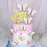 1 x Brand New GoldRock butterflies decoration cake, 11 pieces butterflies decoration birthday girl, butterfly cake decoration, butterflies cake decoration, butterflies cake topper decoration for anniversary, wedding - RRP €19.2