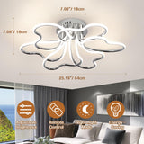 1 x Brand New EIDISUNY LED Ceiling Light Dimmable, Modern LED Ceiling Light with Remote Control, 4500K, Chrome LED Ceiling Lamp for Hallway, Office, Bedroom, Kitchen, Living Room, Bedroom - 64cm Silver  - RRP €93.61