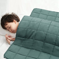 1 x RAW Customer Returns RECYCO Children s Weighted Blanket 2.3kg 90x120cm Heavy Cotton Blanket with Glass Beads Therapy Blanket Sleep Aid Stress Relief for Children and Teenagers Green  - RRP €36.29