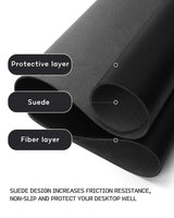 1 x RAW Customer Returns YSAGi Desk Pad, Mouse Pad with Leather and Non-Slip Suede, Multifunctional Office Mouse Pad Laptop Writing Pad, Table Protection Pad for Office Home Office Black, 120x60cm  - RRP €23.99