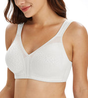 1 x RAW Customer Returns Lemorosy Women s Plus Size Minimizer Bra Comfortable for Everyday Full Cup Non-Padded Wireless Strong Hold Bra 105F, White  - RRP €24.0