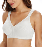 1 x RAW Customer Returns Lemorosy Women s Plus Size Minimizer Bra Comfortable for Everyday Full Cup Non-Padded Wireless Strong Hold Bra 105F, White  - RRP €24.0