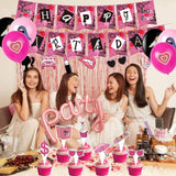 1 x Brand New ZOOMPIL 50pcs Girl Birthday Decorations, Big Red Lips Theme Party Decoration, Include Balloons, Banner, Cake Topper, for Girl Birthday Party - RRP €15.88