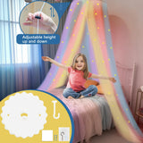 3 x Brand New SESAMIS children s room canopy for girls - cat pattern children s bed canopy for house bed and single bed - dreamy bedroom decoration for children s room star cat, lodge  - RRP €99.78