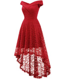 1 x Brand New Homrain women s 50s dresses formal lace dress evening dresses vintage retro ball gown swing A-line cocktail dress floral lace evening dress red XL - RRP €48.99