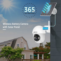 1 x RAW Customer Returns ANRAN 2K HD Outdoor Surveillance Camera Battery WiFi, 360 Swivel Dome Camera with Solar Panel, PIR Human Detection, Colored Night Vision, 2-Way Audio, Q01 White - RRP €70.58