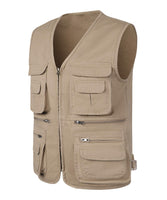 1 x RAW Customer Returns KTWOLEN Men s Outdoor Vest Cotton Fishing Vest Leisure Hunting Trekking Hiking Angler Camping Safari Vest Sleeveless Jacket with Many Practical Pockets, Beige, 3XL - RRP €37.3