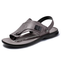 1 x Brand New Geahod Sandals Men s Leather Sandals Summer Shoes Adjustable Ankle Strap Sandals Toe Separator Leather Sandals for Leisure Sports, Gray, 40 - RRP €30.24