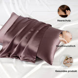 1 x RAW Customer Returns ZIMASILK pillowcase made of 100 silk for hair and skin. Double-sided 19 momme pure mulberry silk pillowcase with zipper, 1 piece. 80 x 80 cm, gray purple  - RRP €44.4