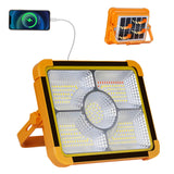 1 x RAW Customer Returns 100W Portable Solar Rechargeable LED Floodlight, Tayire 5 Modes LED Rechargeable LED Light, LED Camping Lamp with USB Cable, 11000mAh Outdoor LED Floodlight for Camping, Work, Fishing - RRP €21.64