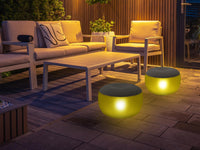 1 x RAW Customer Returns SCHWAIGER 660180 Stool LED outdoor seat cushion pouf lounge furniture garden stool floor cushion footstool for outdoors RGB illuminated inflatable 55cm diameter - RRP €23.9