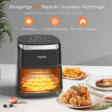 1 x RAW Customer Returns Fabuletta Hot Air Fryer 4L, 9-in-1 Air Fryer, Max 230 Hot Air Fryers, Digital LED Touchscreen AirFryer, Rapid Air and Fat Removal Technology, Preheating, Shake Mode Black  - RRP €100.84