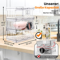 1 x RAW Customer Returns Gracenal Stackable Bottle Rack, Bottle Holder for Kitchen Cabinet Bottle Organizer, Refrigerator Drinks Organizer, 4 Layers Stanley Cup Accessories for 1.2L Bottles - RRP €32.29