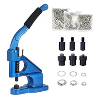 1 x RAW Customer Returns FreeTec Eyelet Machine, Metal Eyelet Press, 6mm 10mm 12mm Manual Eyelet Riveter Machine with 3 Molds and 1500 Eyelets for Canvases Leather Fabrics Belts Curtains Bags - RRP €49.95