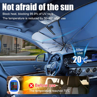 1 x RAW Customer Returns Car Sunshade, 360 Rotation Foldable Car Sunshade Interior Windshield, Blocks UV Rays Protection Umbrella Car Sunshade 120cm x 65cm  - RRP €18.99