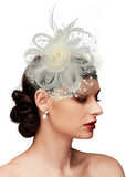 1 x Brand New Yezmo Fascinator Hat Carnival Fascinators Wedding Headwear for Women Girls Tea Party Hats Women Fascinator Headband with Hair Clip - RRP €24.0