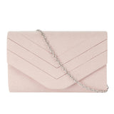 1 x RAW Customer Returns MEGAUK Women s Velvet Clutch Elegant Evening Bag Suede Handbag Envelope Bag Clutch Bag with Chain for Wedding Prom Party Pink - RRP €20.16