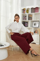 1 x Brand New Alaster Queen Marlene Pants Women Palazzo Pants Summer Pants Women Loose Long Pants Wide Leg Wine Red XXL - RRP €37.3