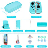 1 x RAW Customer Returns innoAura Case for NS Switch NS Switch Accessories 18 in 1 with Switch Carrying Case, Switch Video Game Case, Switch Screen Protector, Switch Stand, Thumb Grips Blue  - RRP €26.05