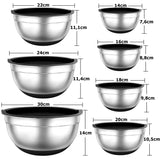 1 x RAW Customer Returns TEAMFAR mixing bowl set of 7, stainless steel bowl salad bowl set with airtight lid and silicone base, stackable dishwasher safe, 0.7L 1.2L 1.5L 2.5L 2.8L 3.5L 6.5L, black - RRP €39.31