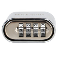 1 x RAW Customer Returns Belle Vous Pack of 4 Silver 4 Digit Combination Lock - 5.2 x 7.3 cm - Padlock Weatherproof Durable - Padlock Combination Lock for Indoor Outdoor Use, Lockers, Fences Gates - RRP €21.43