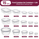 1 x RAW Customer Returns Jim s Store Food Storage Containers with Lids, 30 Piece Storage Box 15 Containers 15 Lids , Kitchen Leak-Proof Food Container Set for Microwaves and Freezers - RRP €25.2