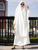 1 x RAW Customer Returns Odizli Abaya Muslim Ladies Prayer Clothes for Women Long Sleeve Hijab Long Top Maxi Skirt Ramadan Outfit Islamic Muslim Robe Kaftan Jilbab Khimar Burka Long Prayer Dress White One Size - RRP €32.26