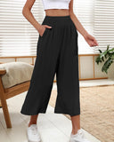 1 x RAW Customer Returns HMIYA Women s 3 4 Culotte Pants Lightweight Wide Leg Summer Pants,Black,XXL - RRP €31.24