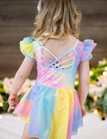 1 x RAW Customer Returns Arshiner Girls Ballet Tutu Ballet Dress Kids Ballet Clothes Cotton Ballet Costume Rainbow Dance Jumpsuit with Chiffon Tutu Skirt 7-8 Years - RRP €20.23