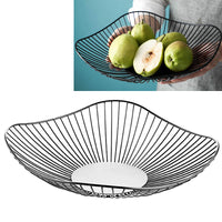 2 x RAW Customer Returns Fruit Bowl Fruit Basket Made of Metal Iron Fruit Basket Made of Iron Wire Fruit Basket Iron Black Fruit Bowl in Black Matt Fruit Basket Fashion Black Round Fruit and Vegetable Storage Basket - RRP €26.98